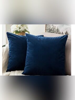 Decorative Throw Pillow Covers 20x20 (Navy)